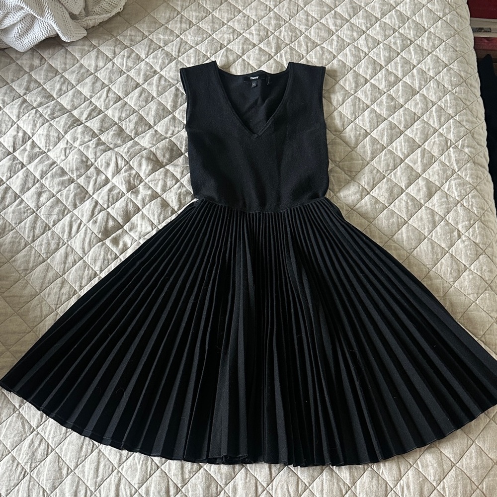 Theory Black V-Neck Dress
